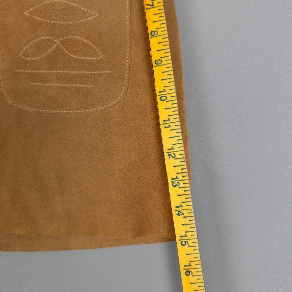 Free People Modern Love Suede Mini Skirt Tan Brown Boho Western Size 4 - Picture 6 of 9